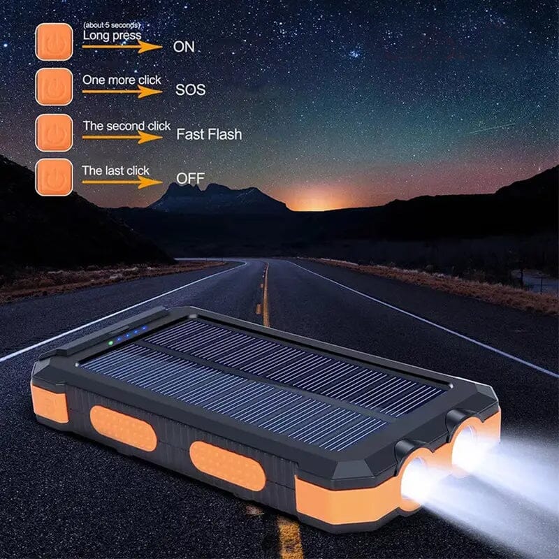 10000mAh Solar Power Bank with Flashlight Power Bank - Tophatter Daily Deals