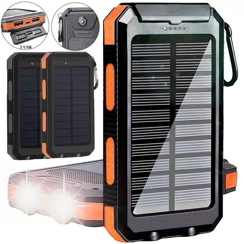 10000mAh Solar Power Bank with Flashlight Power Bank - Tophatter Daily Deals