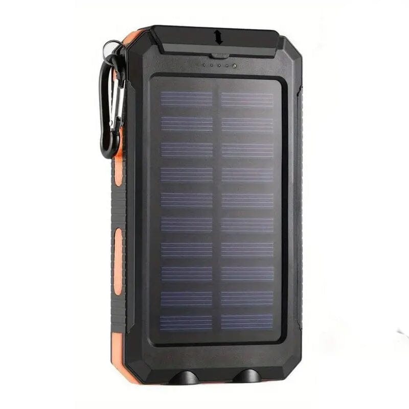 10000mAh Solar Power Bank with Flashlight Orange Power Bank - Tophatter Daily Deals
