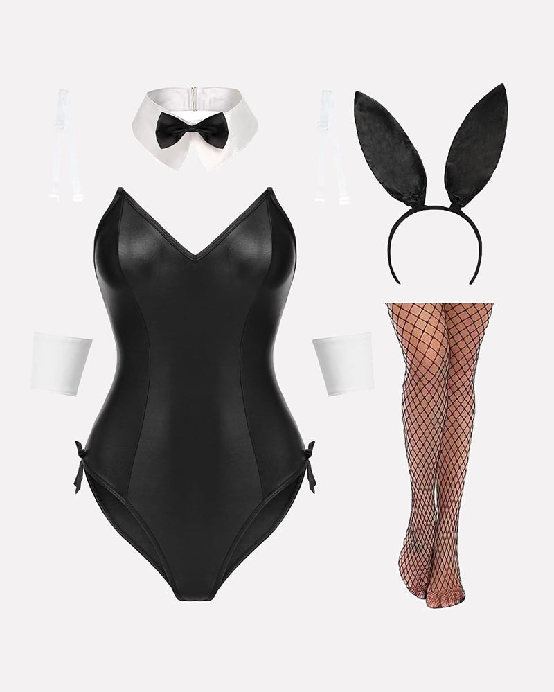 Bunny Costume Lingerie Sets Black Lingeries-Bodysuits - Tophatter Daily Deals