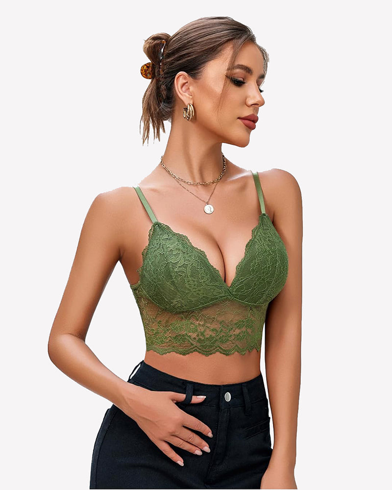 Lace Bustier Tops Cami Crop Top Lingerie Sets-Bras - Tophatter Daily Deals
