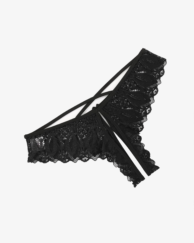 Criss Cross String Hipster Underwear Black Lingeries-panties - Tophatter Daily Deals