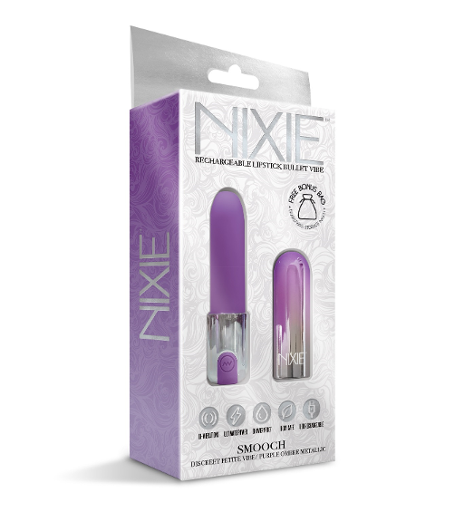 Nixie Smooch Lipstick Vibrator Purple Ombre 3.75 Inch Length Waterproof Whisper Quiet > Vibrators > Mini Vibrators - Tophatter Daily Deals