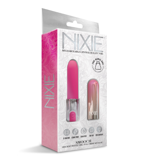 Nixie Smooch Lipstick Vibrator Pink Ombre 3.75 Inch Whisper Quiet Waterproof > Vibrators > Mini Vibrators - Tophatter Daily Deals