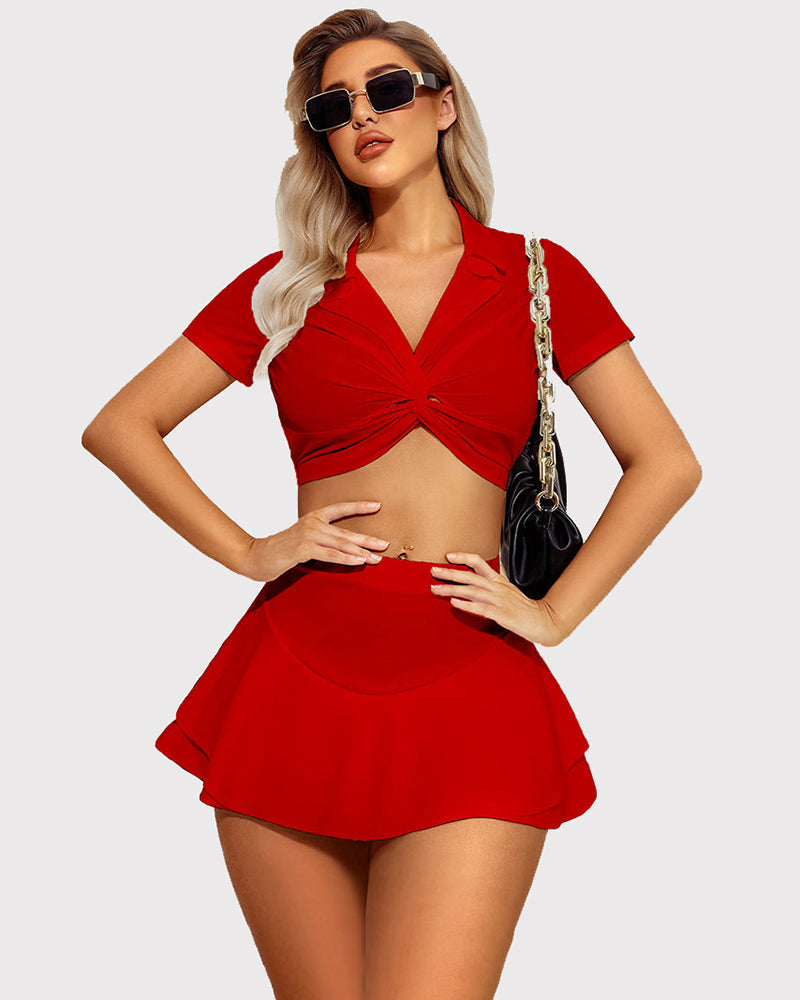 Ruffle Trim Two Layer Hem Skirt (DE Only) Lingeries-mini skirts - Tophatter Daily Deals