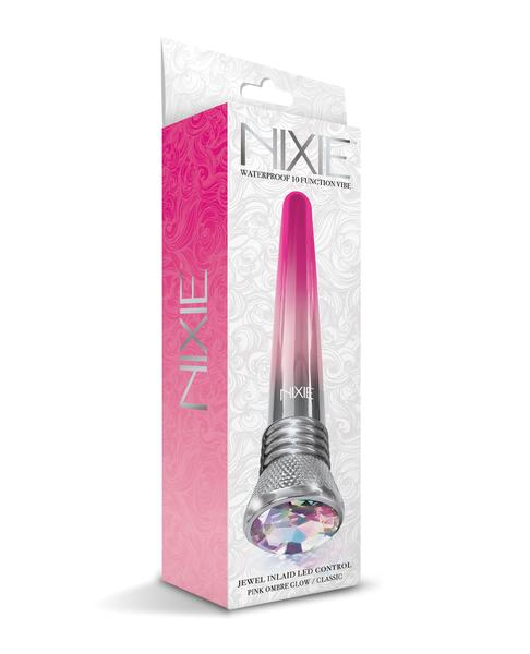 Nixie Jewel Ombre Classic Vibe Pink Glow 7 Inch Waterproof 10 Function Vibrator > Vibrators > Standard Vibrators - Tophatter Daily Deals
