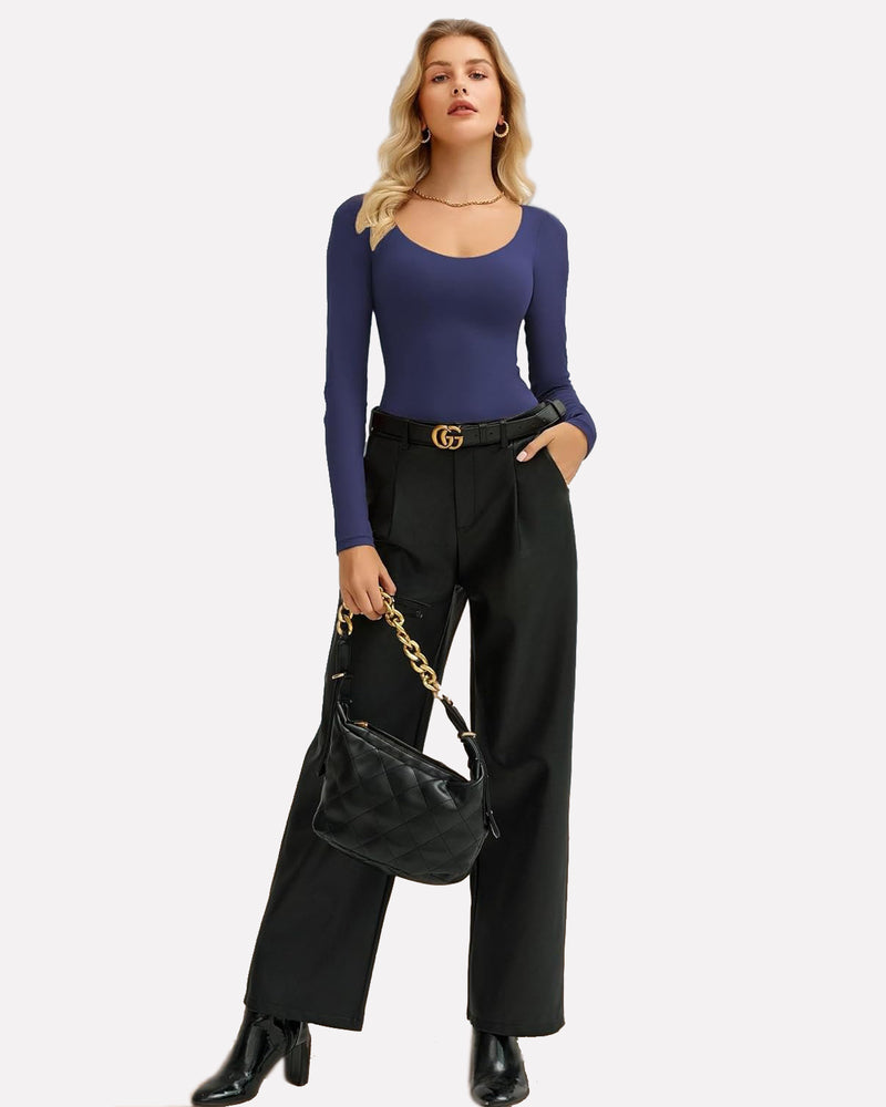 Scoop Neck Bodysuit Shapewear Going Out Tops Shaperwear-bodysuit - Tophatter Daily Deals