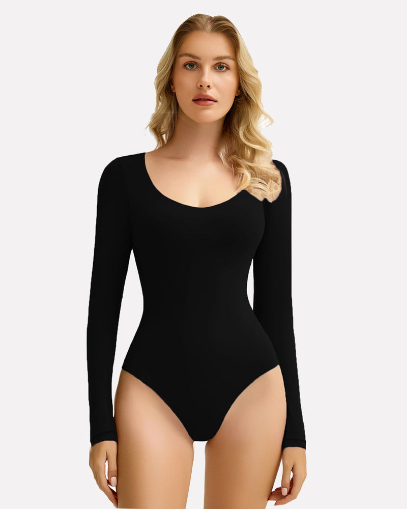 Scoop Neck Bodysuit Shapewear Going Out Tops Black Shaperwear-bodysuit - Tophatter Daily Deals
