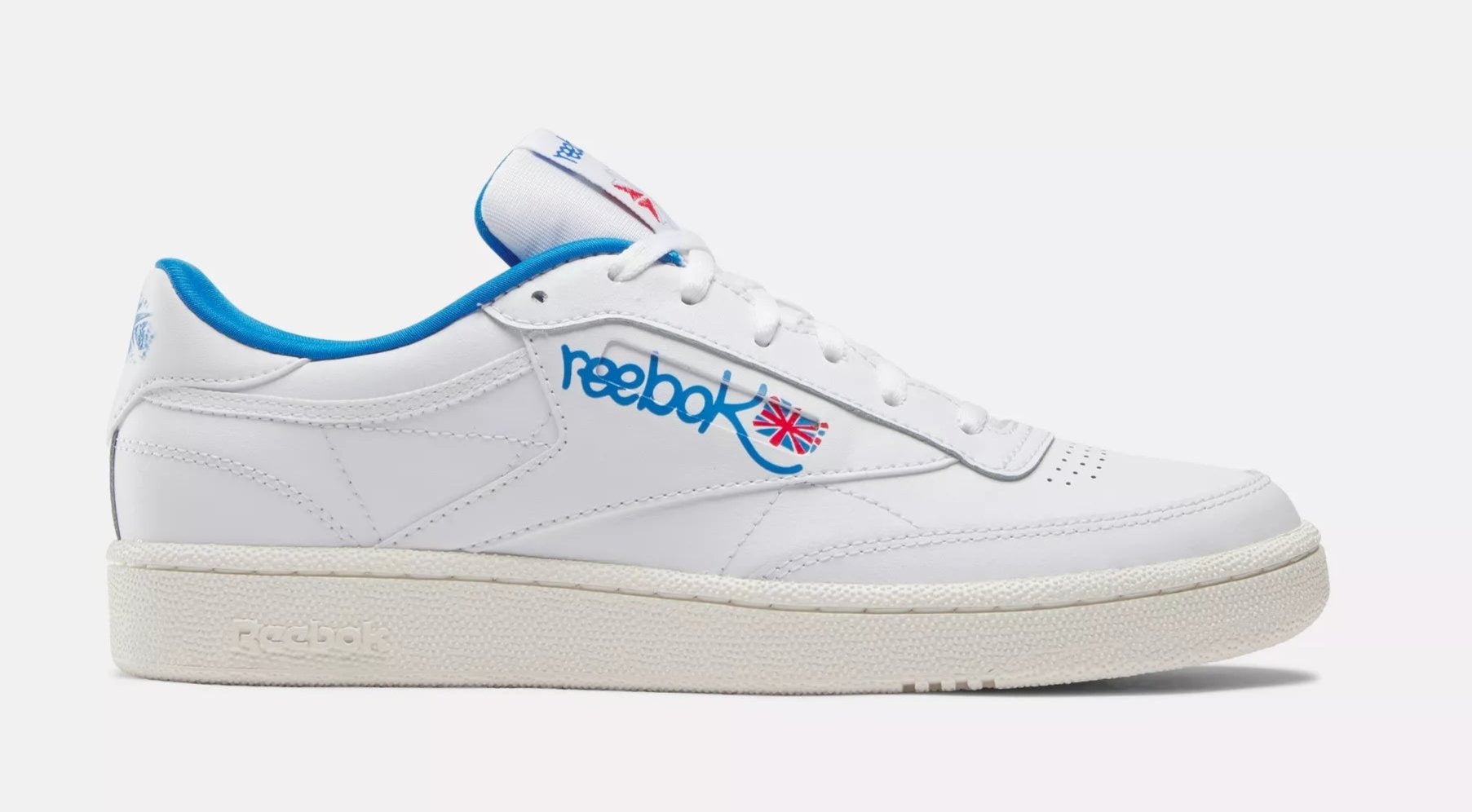 Reebok Men's Club C 85 Shoes Ftwr White Chalk Kinetic Blue 8.5 Footwear - Tophatter Daily Deals