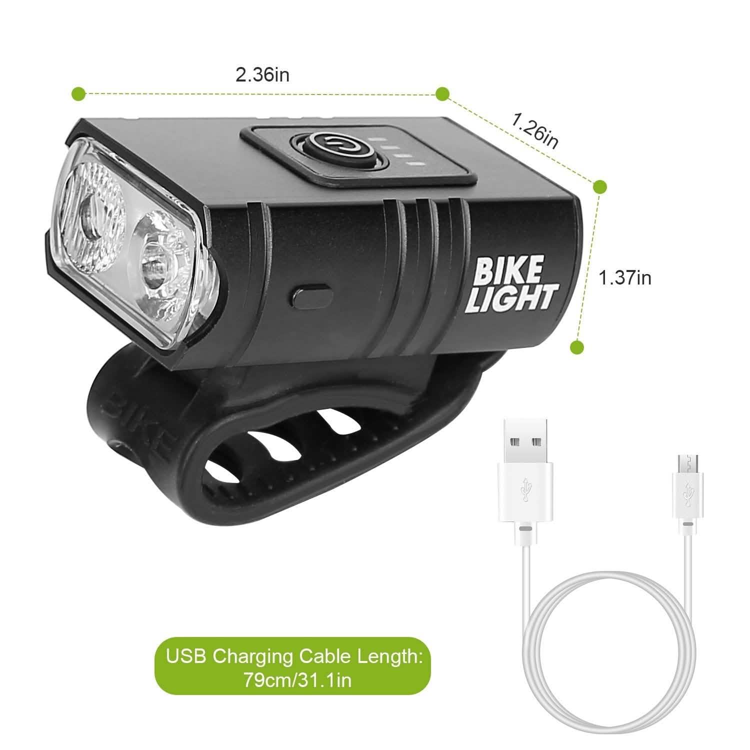 1000LM Bike Front Light Rechargeable Handlebar Head Light with 6 Lighting Modes Outdoor Recreation - Tophatter Daily Deals