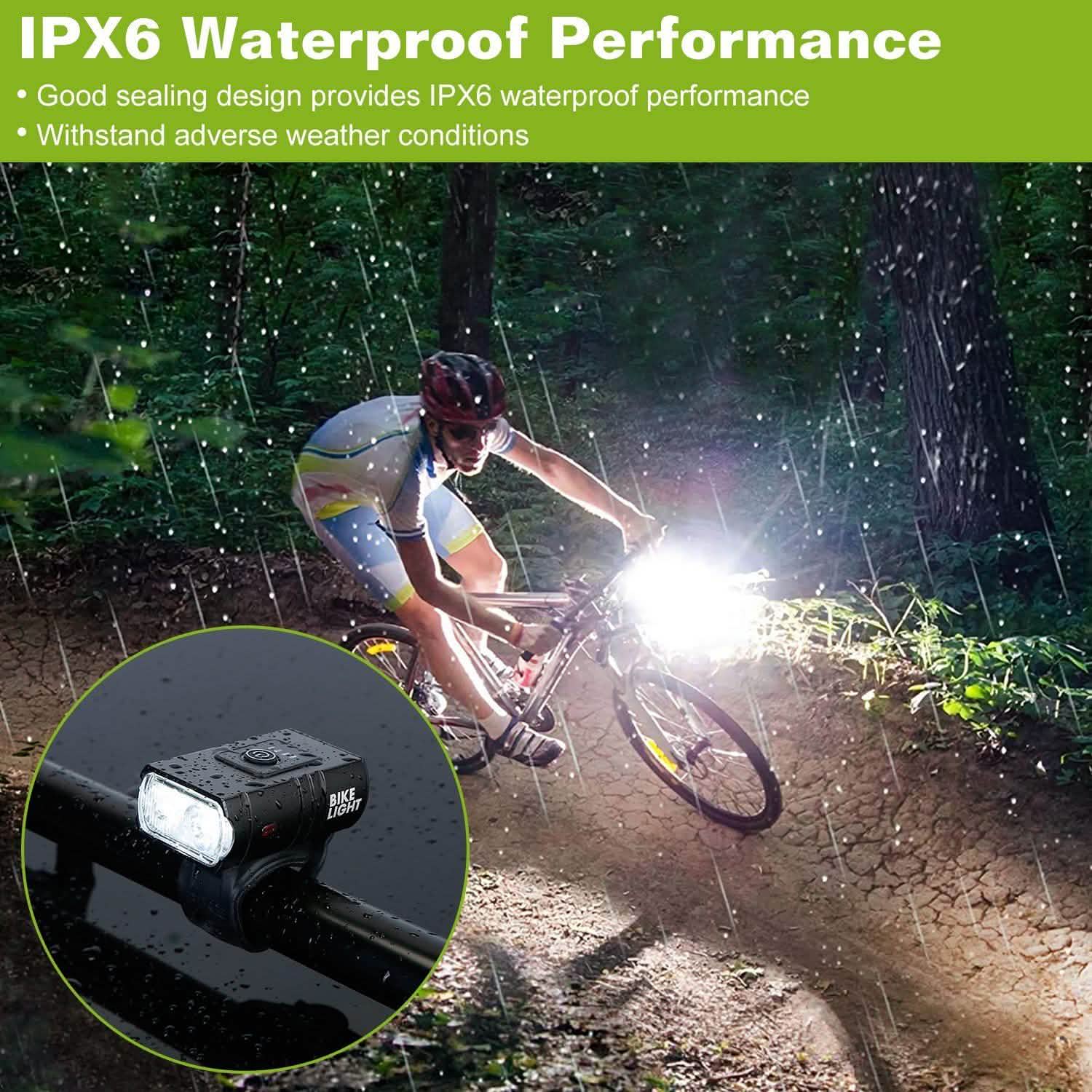 1000LM Bike Front Light Rechargeable Handlebar Head Light with 6 Lighting Modes Outdoor Recreation - Tophatter Daily Deals