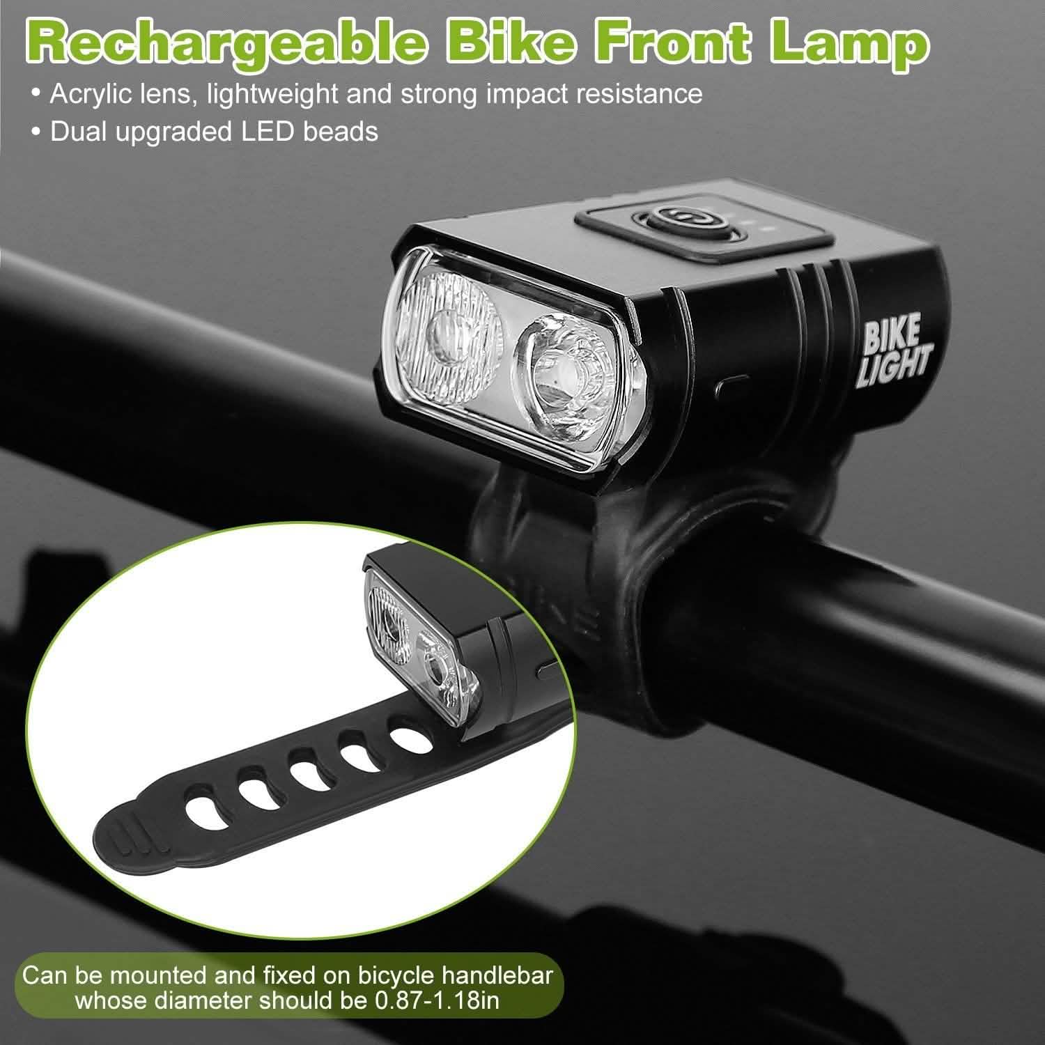 1000LM Bike Front Light Rechargeable Handlebar Head Light with 6 Lighting Modes Outdoor Recreation - Tophatter Daily Deals