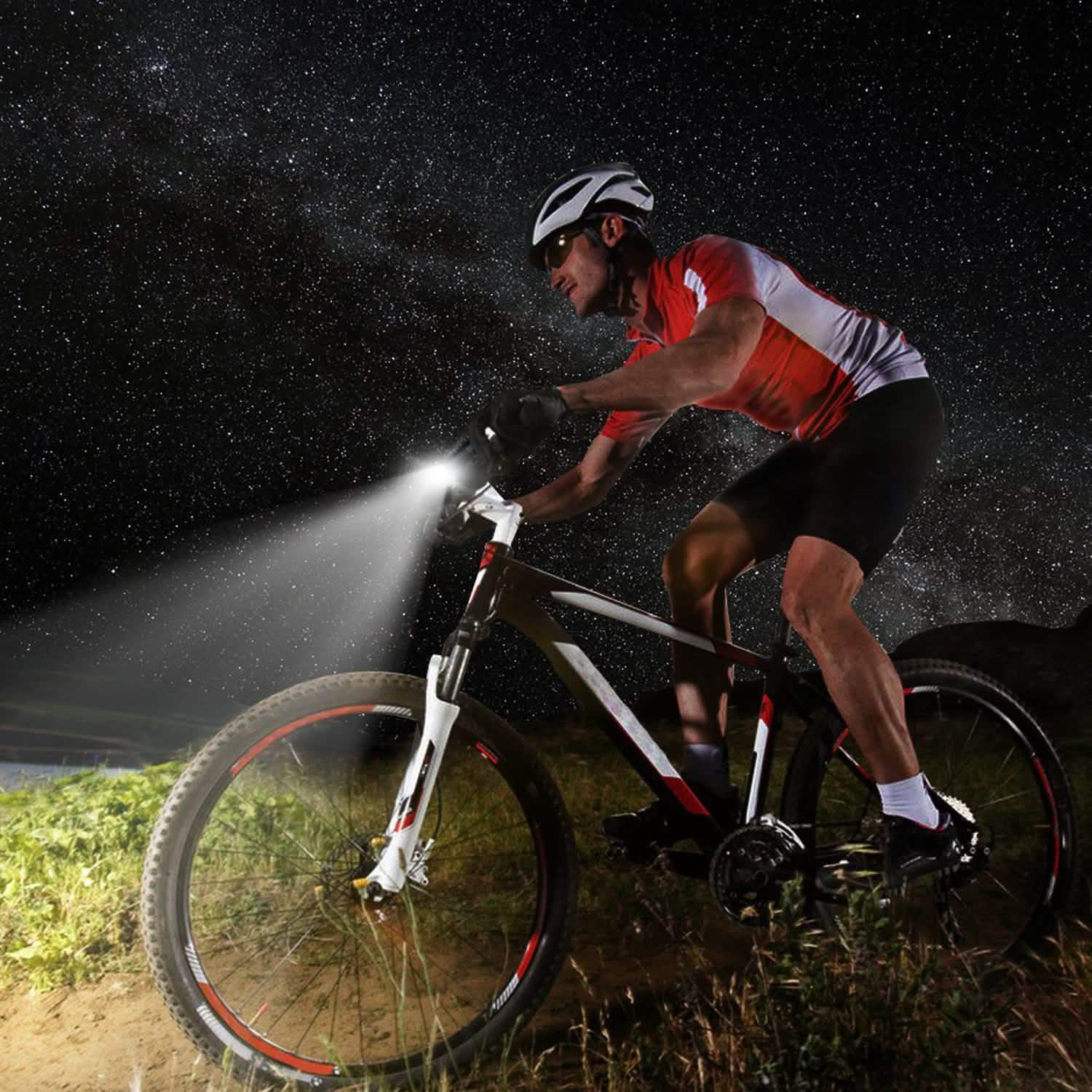 1000LM Bike Front Light Rechargeable Handlebar Head Light with 6 Lighting Modes Outdoor Recreation - Tophatter Daily Deals