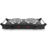1000W Electric Burner Portable Coil Heating Hot Plate Stove Countertop Black Double Kitchen Appliances - Tophatter Daily Deals