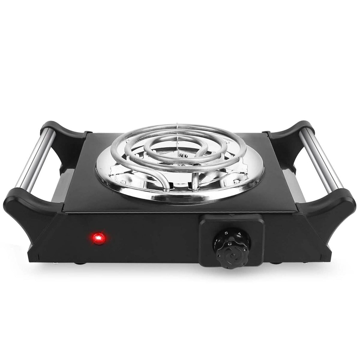 1000W Electric Burner Portable Coil Heating Hot Plate Stove Countertop Black Single Kitchen Appliances - Tophatter Daily Deals