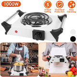 1000W Electric Burner Portable Coil Heating Hot Plate Stove Countertop Kitchen Appliances - Tophatter Daily Deals