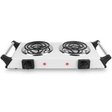 1000W Electric Burner Portable Coil Heating Hot Plate Stove Countertop Silver Double Kitchen Appliances - Tophatter Daily Deals