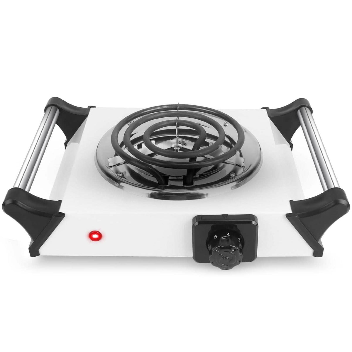 1000W Electric Burner Portable Coil Heating Hot Plate Stove Countertop Silver Single Kitchen Appliances - Tophatter Daily Deals