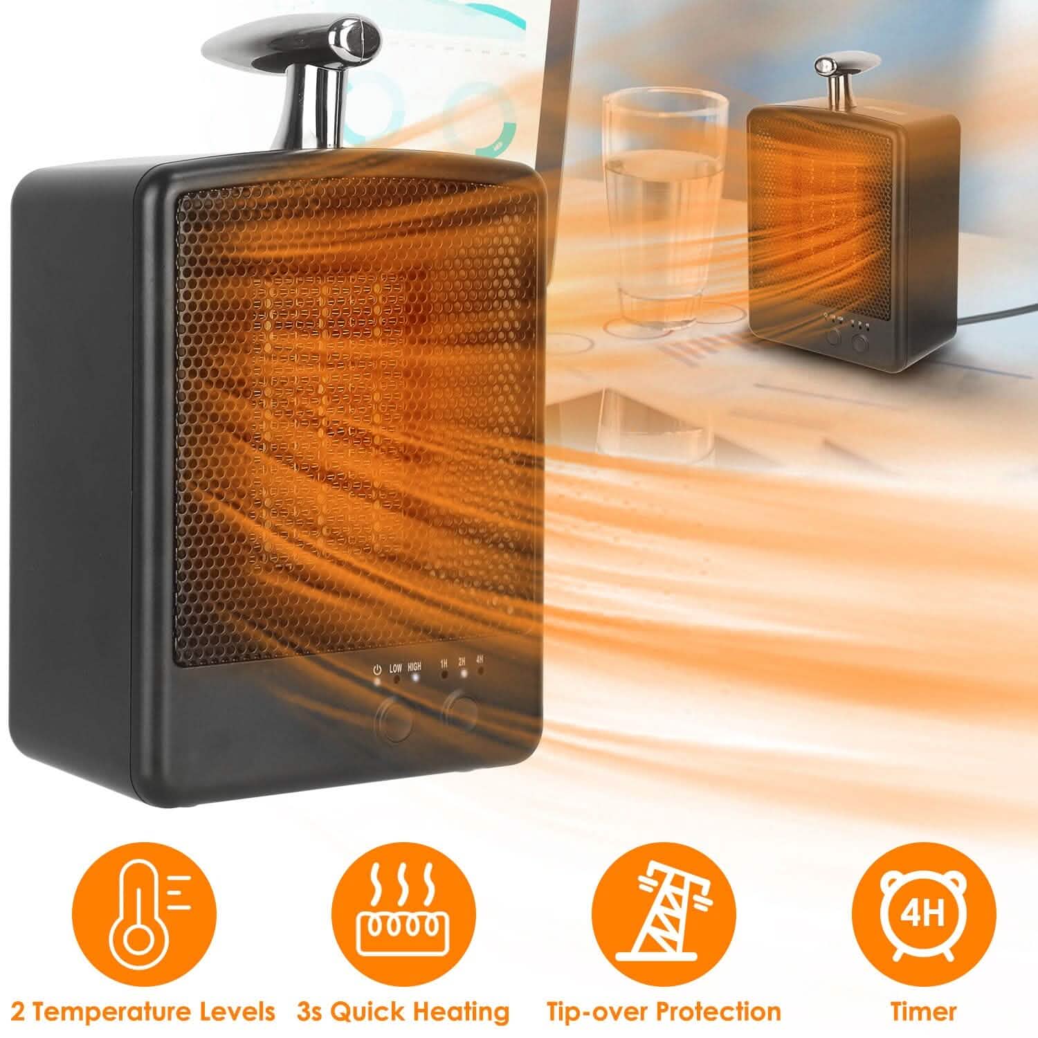 1000W Portable Electric Space Heater Household Appliances - Tophatter Daily Deals