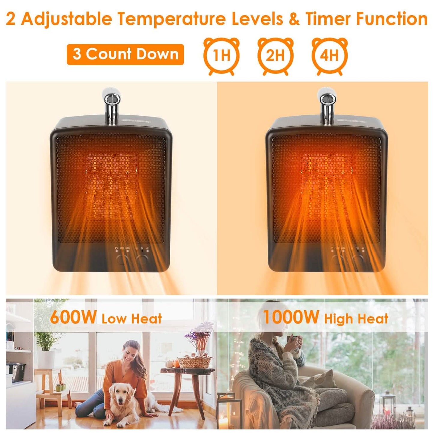 1000W Portable Electric Space Heater Household Appliances - Tophatter Daily Deals