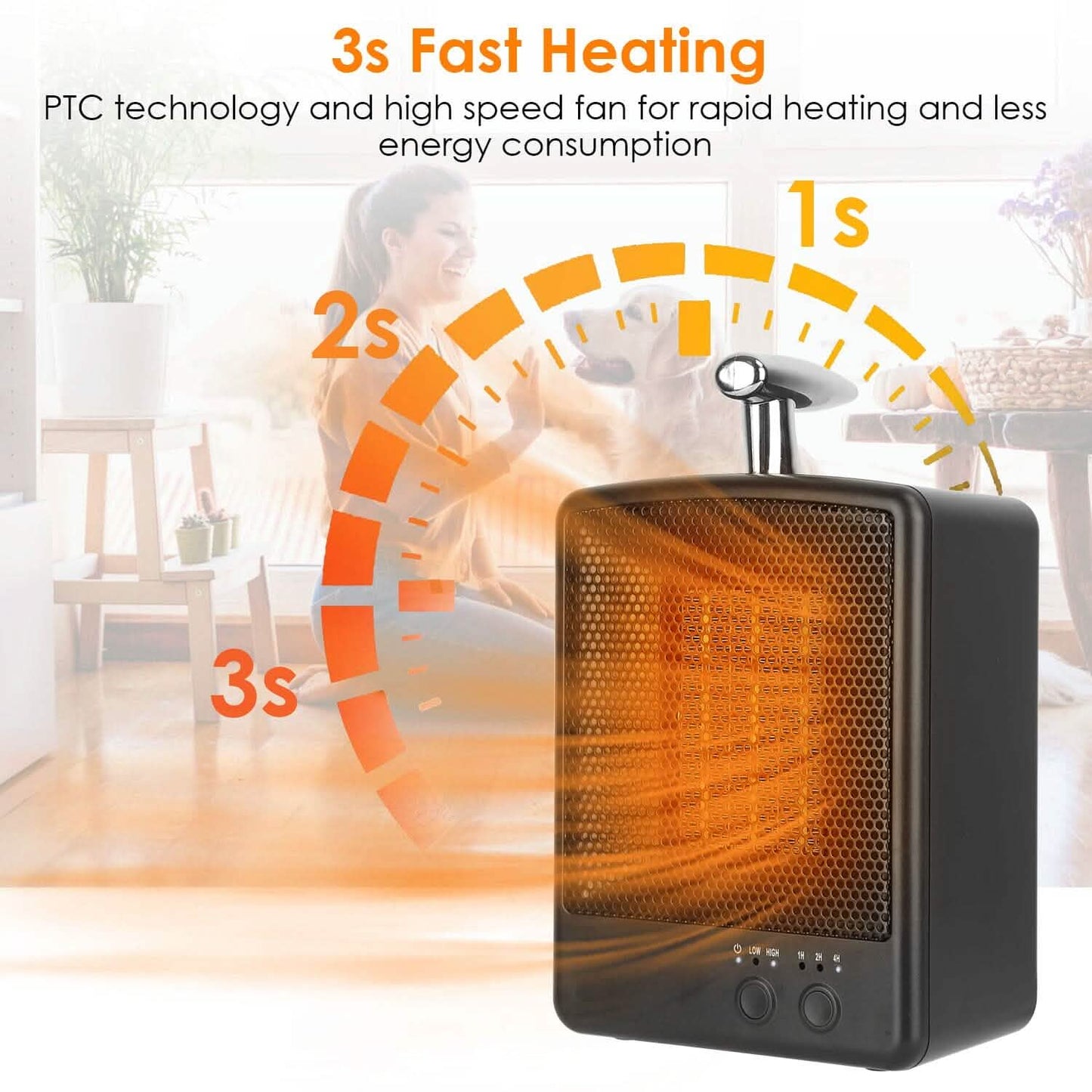 1000W Portable Electric Space Heater Household Appliances - Tophatter Daily Deals