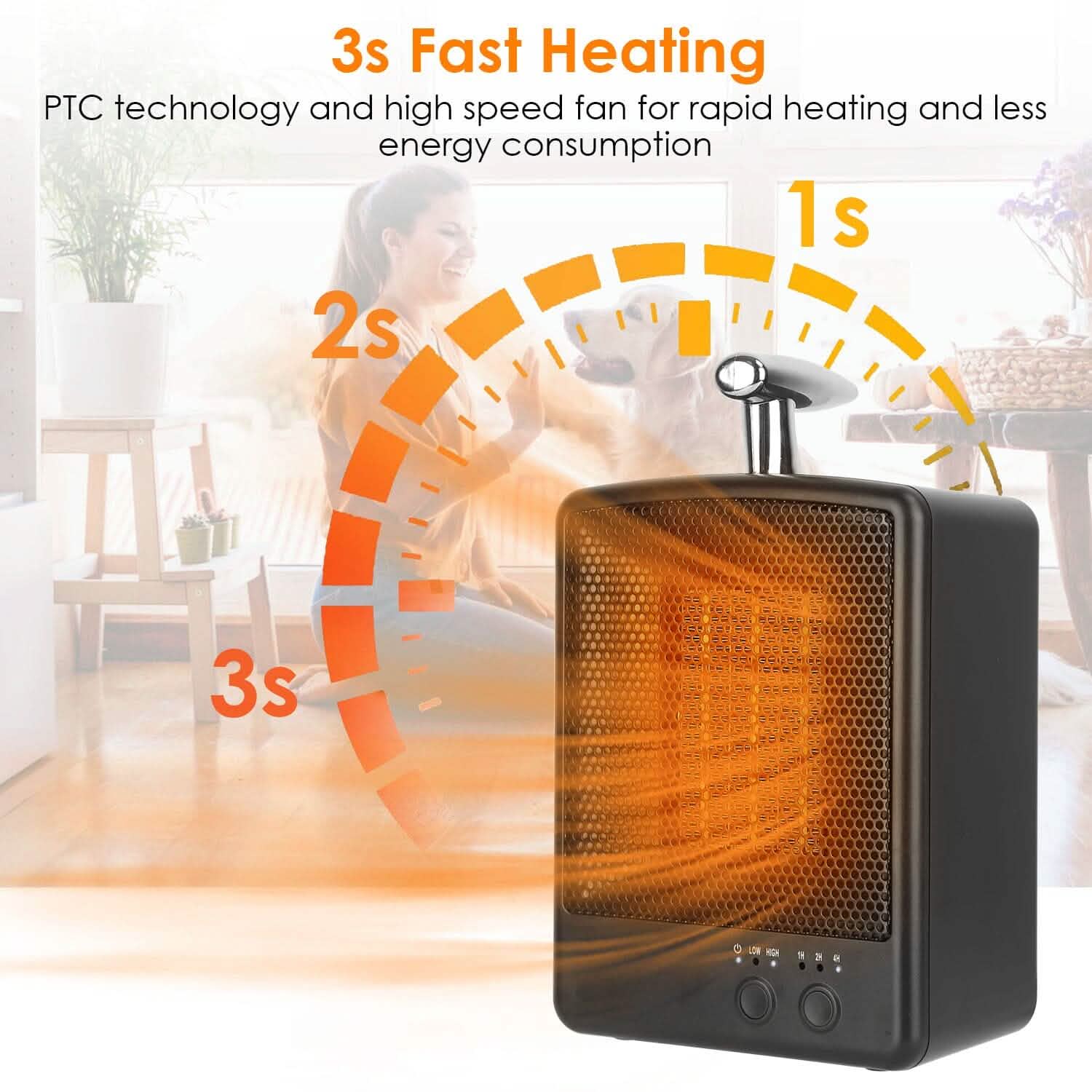 1000W Portable Electric Space Heater Household Appliances - Tophatter Daily Deals