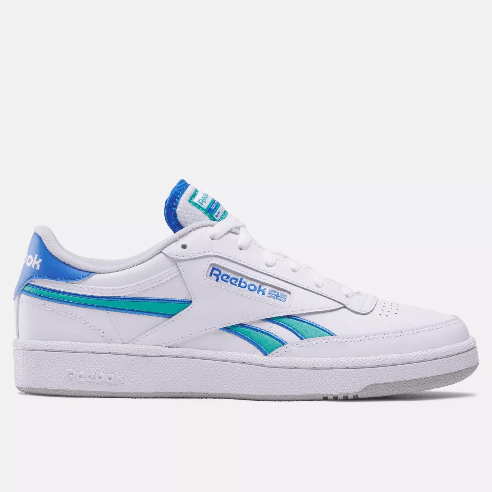 Reebok Men's Club C Revenge Shoes - White/Kineticblue/Unlshedgreen White Kineticblue Unlshedgreen Footwear - Tophatter Daily Deals