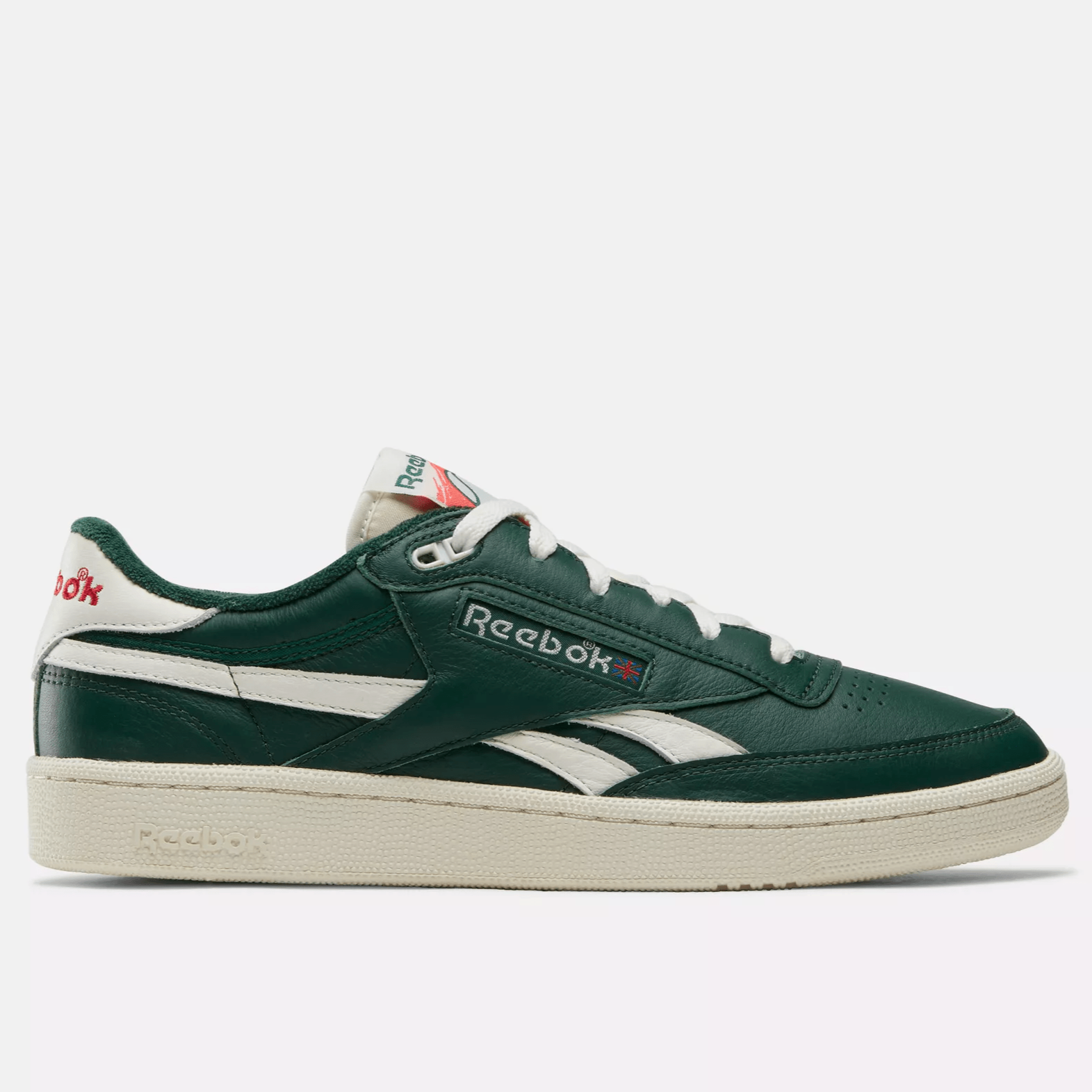 Reebok Men's Club C Revenge Vintage Shoes - Darkgreen/Chalk/Neoncherry Darkgreen Chalk Neoncherry Footwear - Tophatter Daily Deals