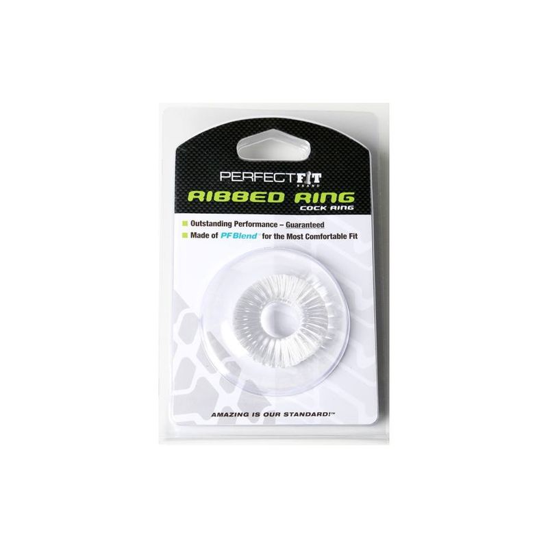 Perfect Fit Ribbed Clear Silicone Stretchy Ring – Stretchy Cock Ring > Cock Ring > Single - Tophatter Daily Deals