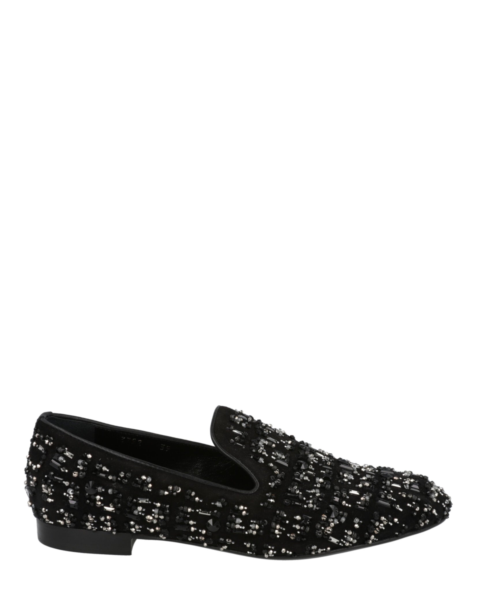 Versace Suede Bead-Embellished Slippers Nero Footwear - Tophatter Daily Deals
