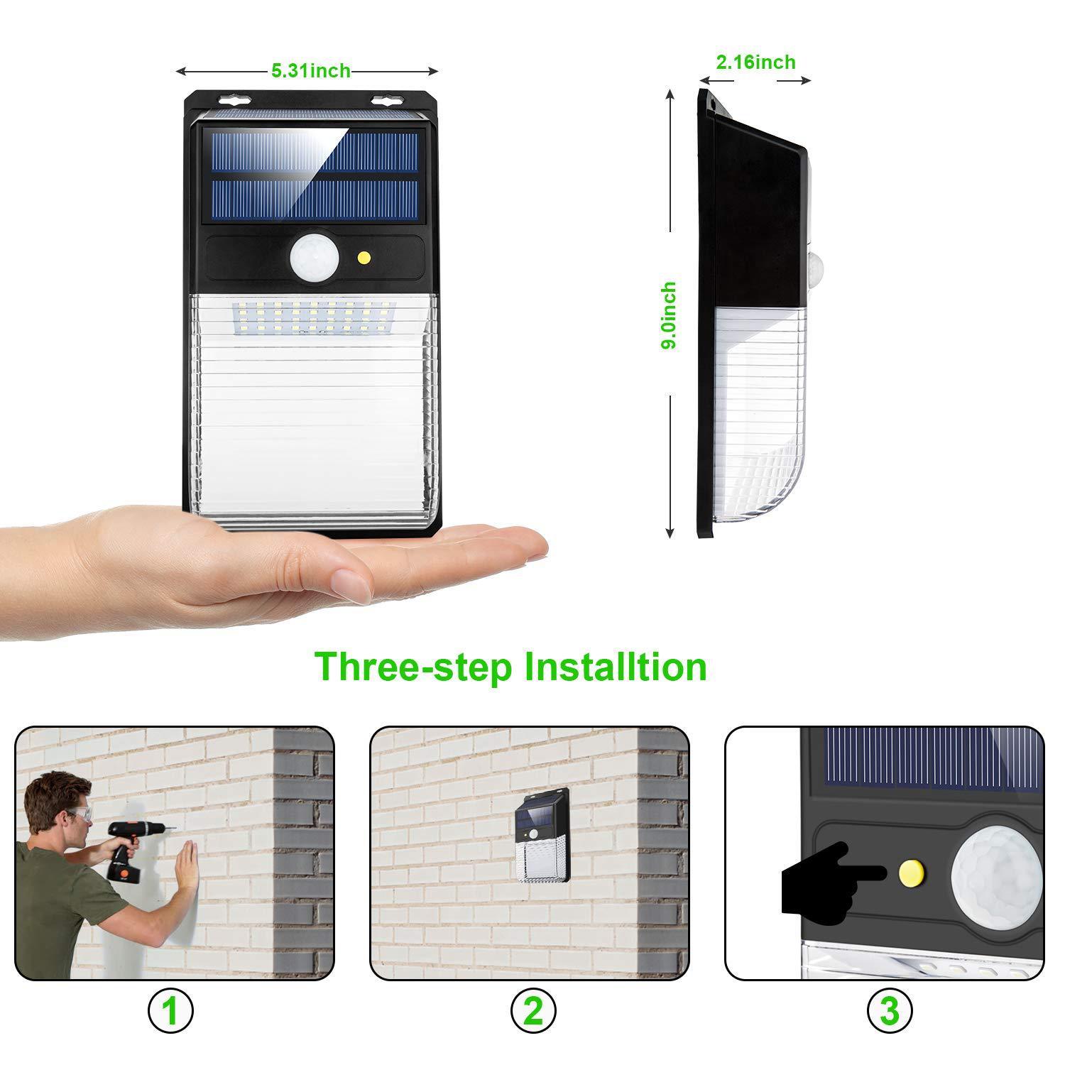 36/32LED solar induction wall light 0 - Tophatter Daily Deals
