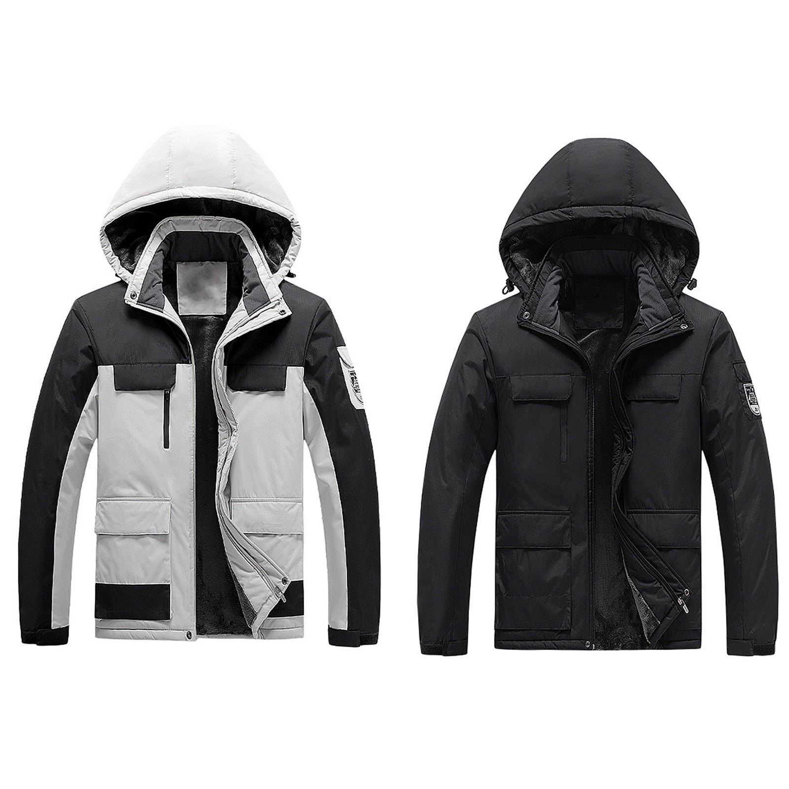 Waterproof Men's Rain Jacket - Hooded Colorblock, Packable - Tophatter Daily Deals
