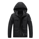 Waterproof Men's Rain Jacket - Hooded Colorblock, Packable Black - Tophatter Daily Deals