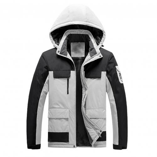 Waterproof Men's Rain Jacket - Hooded Colorblock, Packable White - Tophatter Daily Deals