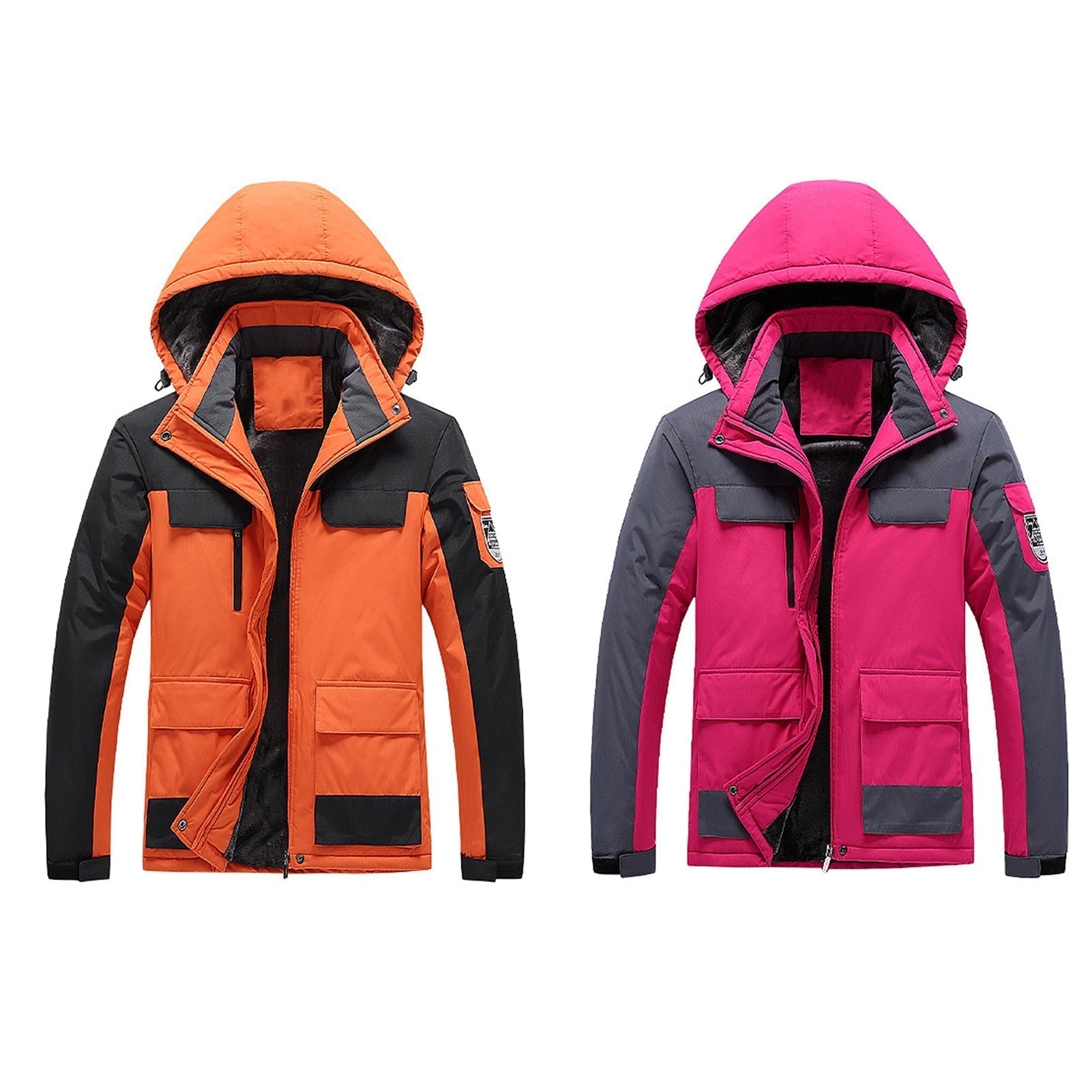 Waterproof Men's Rain Jacket - Hooded Colorblock, Packable - Tophatter Daily Deals