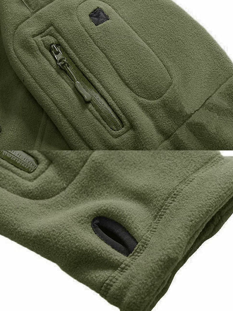Windproof Men's Fleece Jacket - Hooded Insulating Hiking - Tophatter Daily Deals