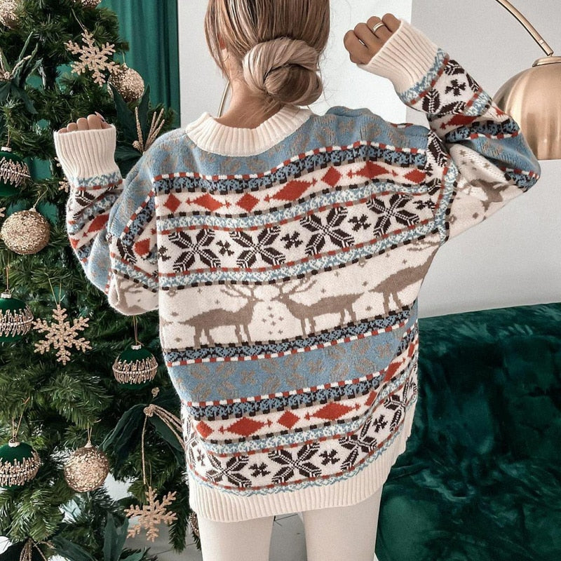 Warm Cozy Women’s Sweater - Oversized Knit, Holiday Season - Tophatter Daily Deals