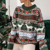 Warm Cozy Women’s Sweater - Oversized Knit, Holiday Season Green - Tophatter Daily Deals