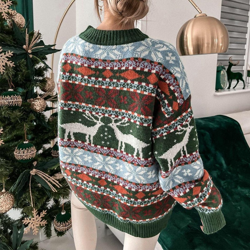 Warm Cozy Women’s Sweater - Oversized Knit, Holiday Season - Tophatter Daily Deals