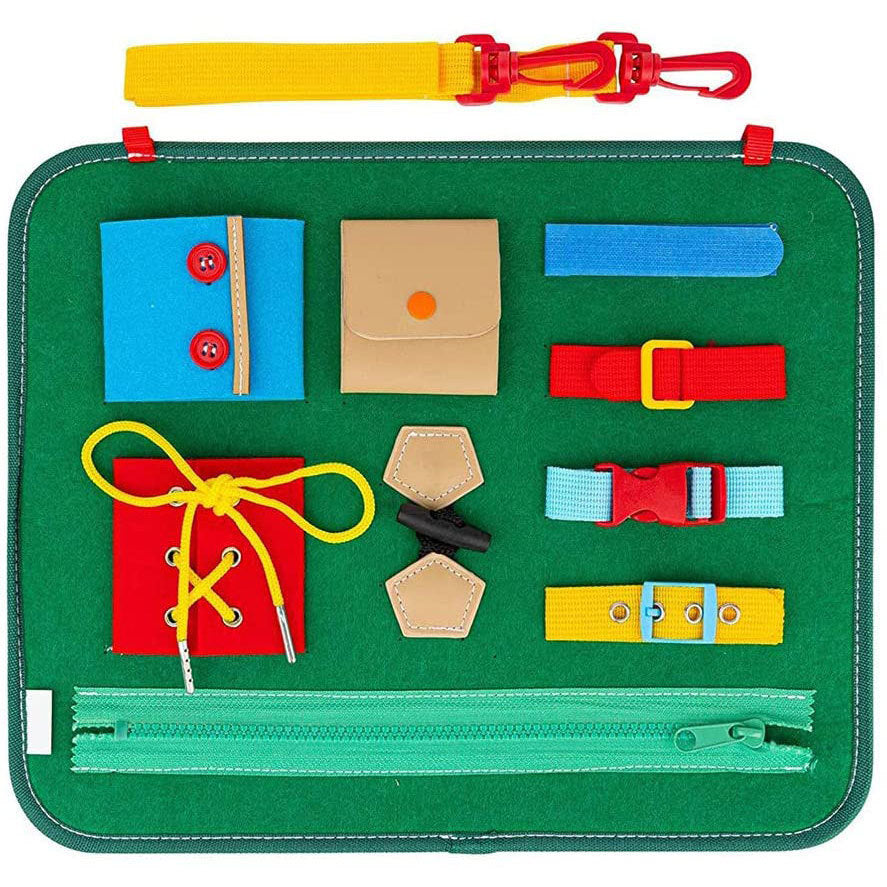 Baby learning dressing buckle zipper learning board 8 style 0 - Tophatter Daily Deals