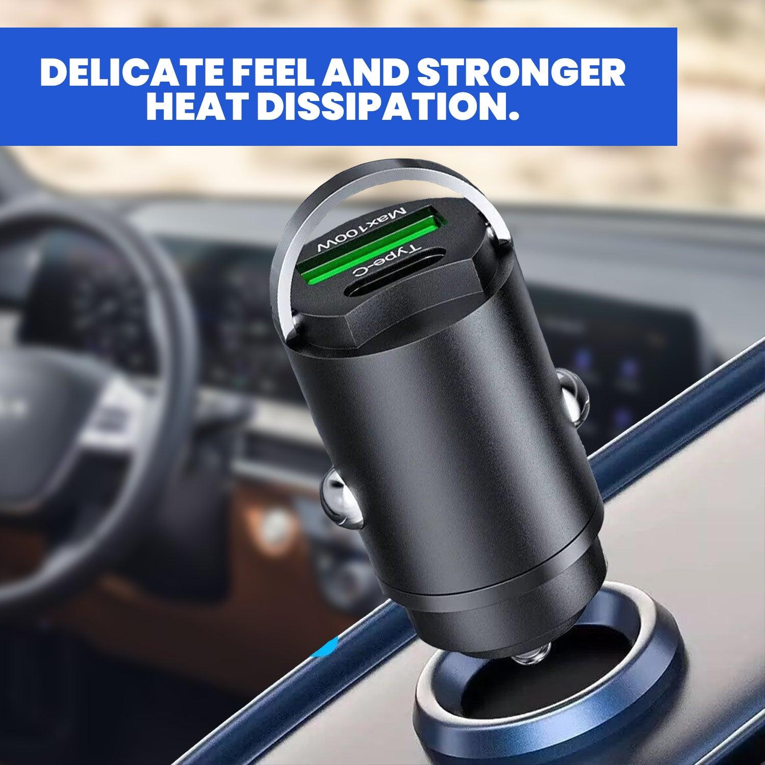 Car Phone Charger Adaptor - 100W USB Car Phone Charger Type C QC3.0 Car Interior Fast Charging Accessories Car Accessories - Tophatter Daily Deals