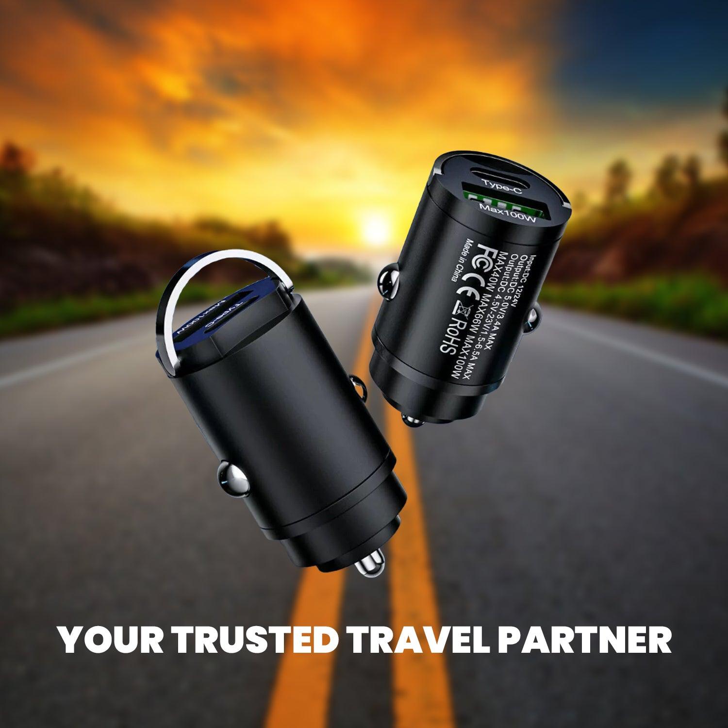 Car Phone Charger Adaptor - 100W USB Car Phone Charger Type C QC3.0 Car Interior Fast Charging Accessories Car Accessories - Tophatter Daily Deals