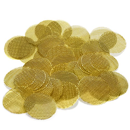 100x Brass Gold Tobacco Pipe Screens - 3/4