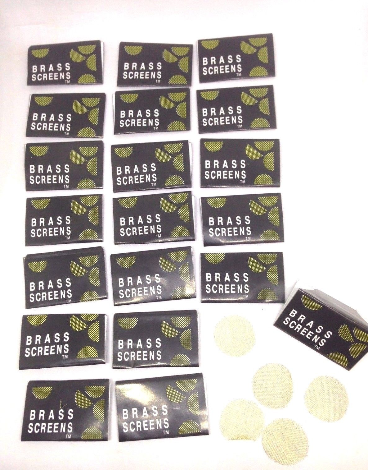 100x Brass Gold Tobacco Pipe Screens - 3/4