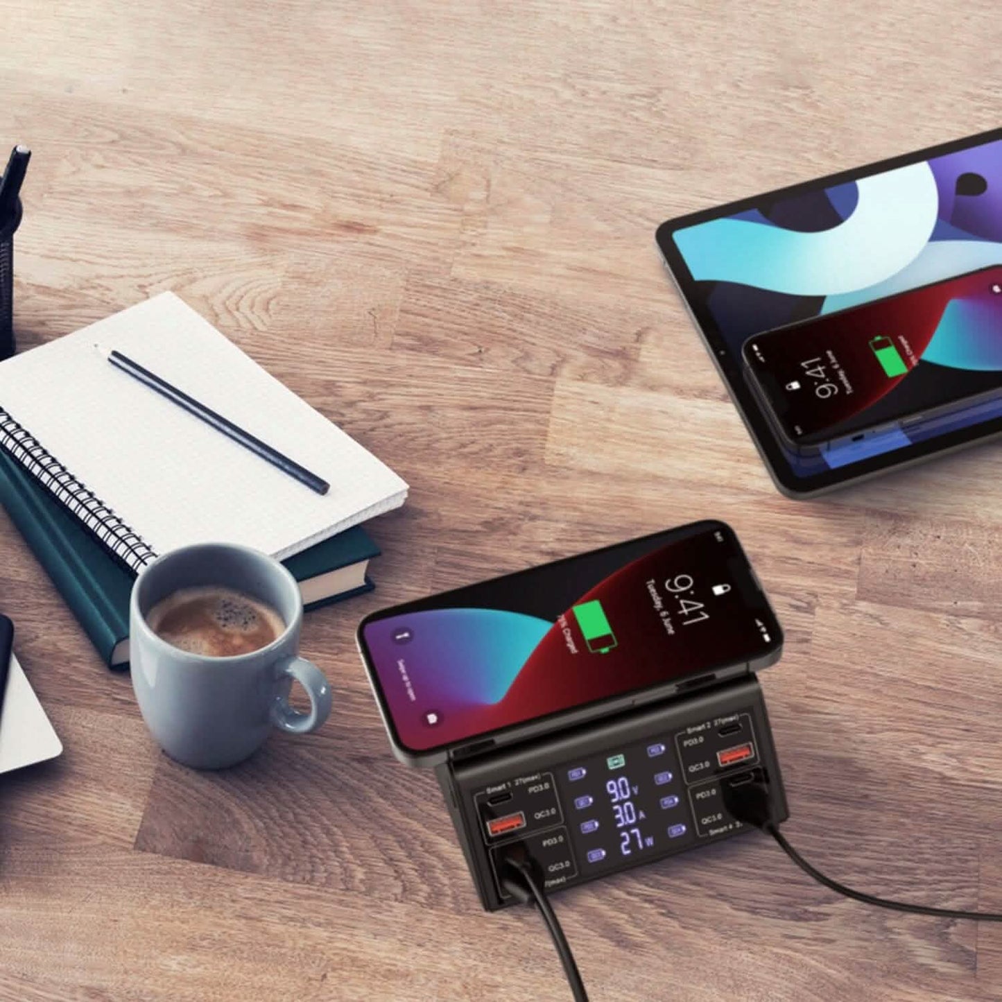 100W USB Charging Station 8-Port Charging Hub Mobile Accessories - Tophatter Daily Deals
