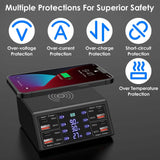 100W USB Charging Station 8-Port Charging Hub Mobile Accessories - Tophatter Daily Deals