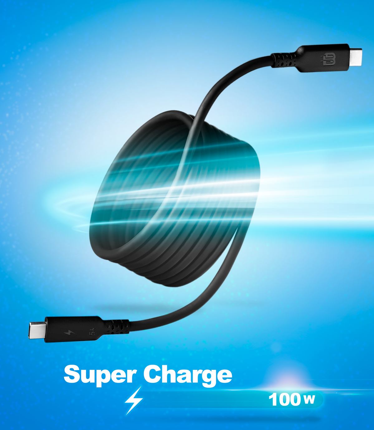 USB C Cable 100W 6.6ft TPE Cord USB C to USB C Fast Charge 5A 20V Batteries & Power Accessories - Tophatter Daily Deals