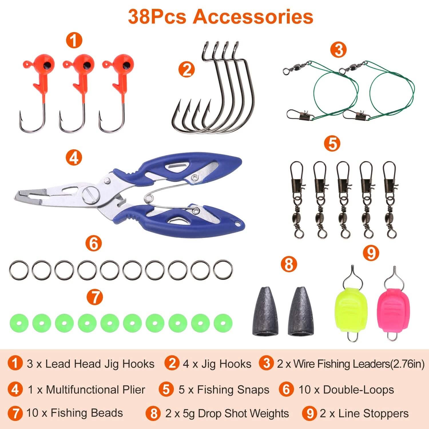 101-Pieces: Fishing Lure Kit Soft Plastic Fishing Baits Set with Soft Worms Crankbaits Box Outdoor Recreation - Tophatter Daily Deals