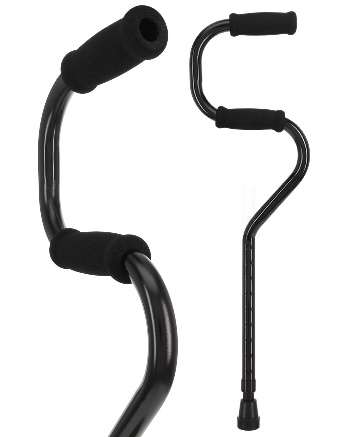 EZ Get-Up From Seat Cane: Extra Grip & Adjustable Black (max height 42") Sitting Canes - Tophatter Daily Deals