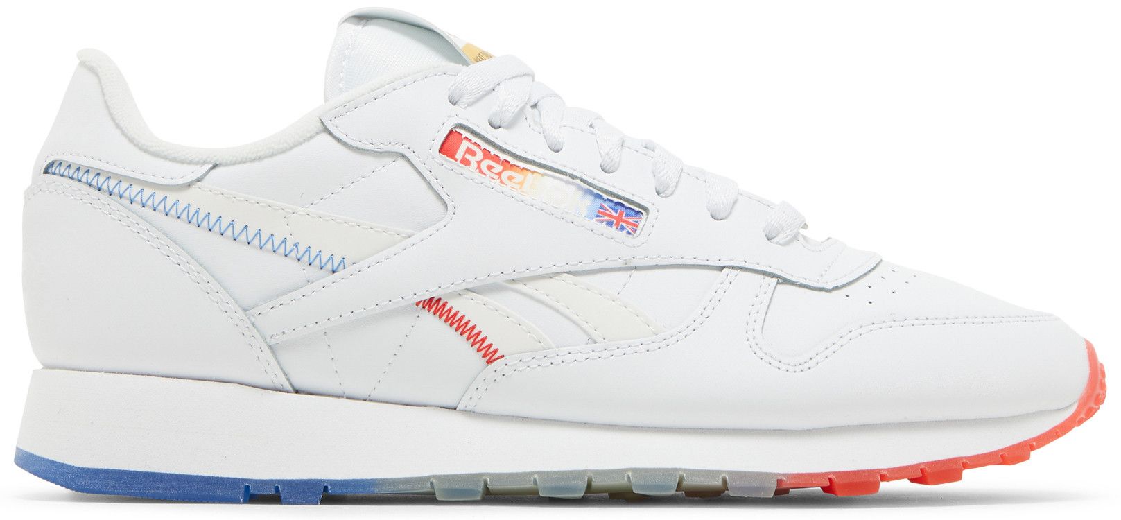 Reebok Men's Classic Leather Shoes - Ftwwht/Echblu/Insred Ftwwht Echblu Insred 11 Footwear - Tophatter Daily Deals